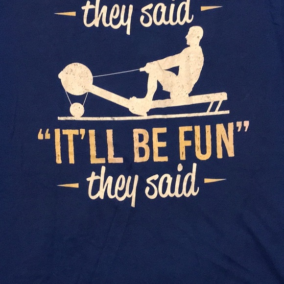 Rowing fun they said blue white exercise XL mens t-shirt - Picture 3 of 10